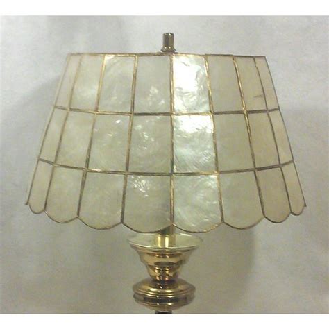 I love capiz shell stuff! Brass Table Lamp with Capiz Shell Shade | Chairish