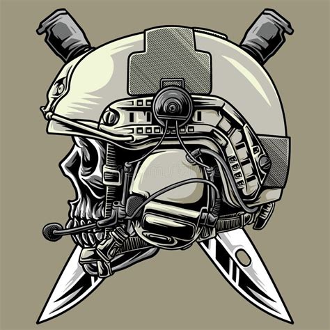 Ilustración Táctica Cráneo Militar Ilustración Del Vector Ilustración