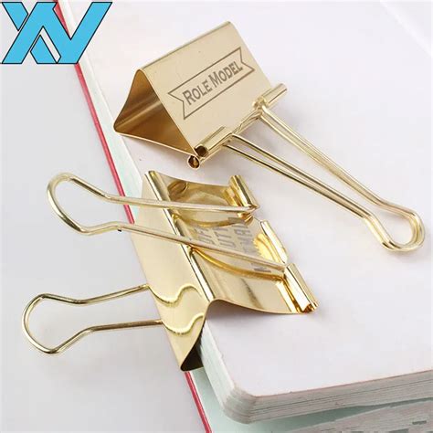 High Quality Fancy Shiny Metal Gold Giant Binder Clips With Customer