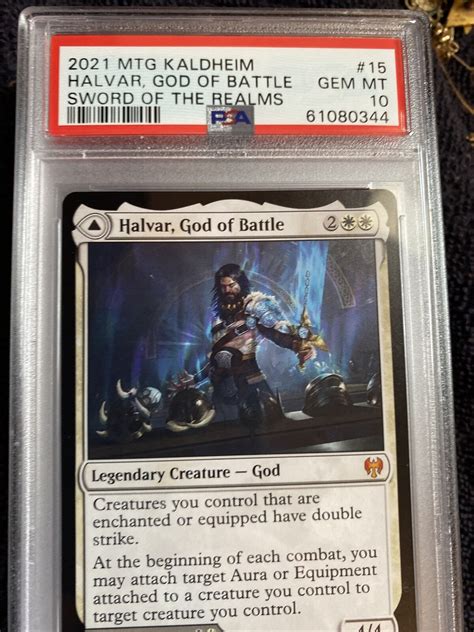 Psa 10 Gem Mint Kaldheim Halvar God Of Battle Sword Of The Realms Ebay