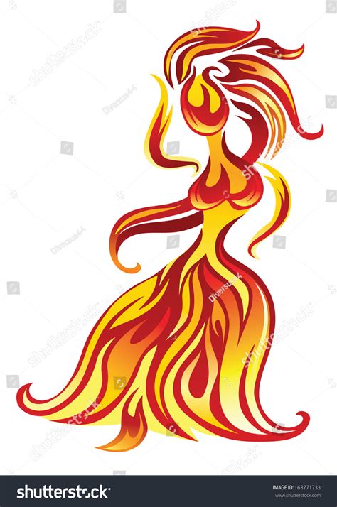 Vector Girl Character Made Spurts Flame Stock Vector Royalty Free