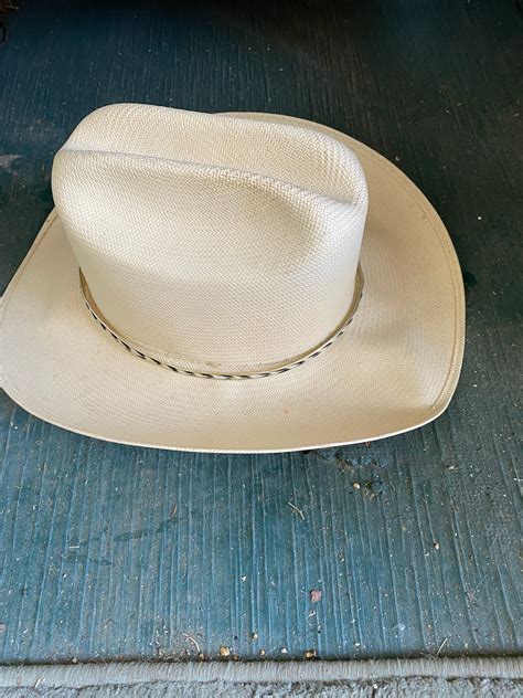Stetson Straw Cowboy Hat New With Box 7 18 Etsy