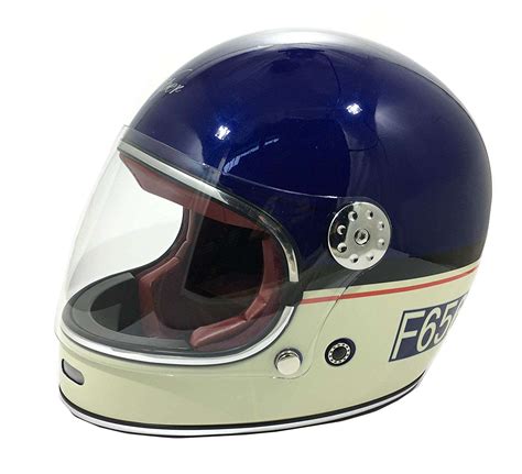 Viper F656 Vintage Retro Style Fibreglass Full Face Motorcycle Helmet