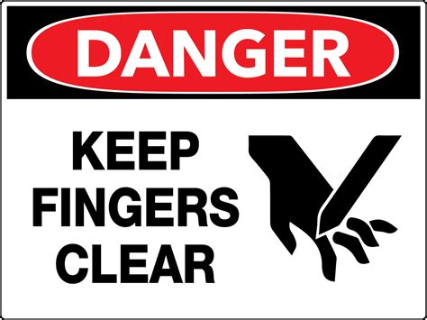 Danger Keep Fingers Clear Wall Sign Phs Safety