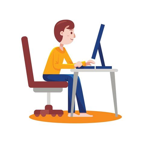 Man Working From Home 2209986 Vector Art At Vecteezy