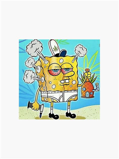 Spongebob High Sticker For Sale By Thomasross9 Redbubble