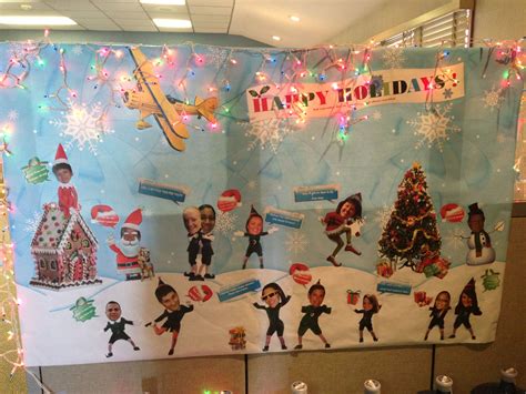 Cubicle decoration themes in office. Cubicle office mural holiday decoration. | Office ...