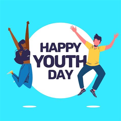 Free Vector Happy Youth Day With Happy People