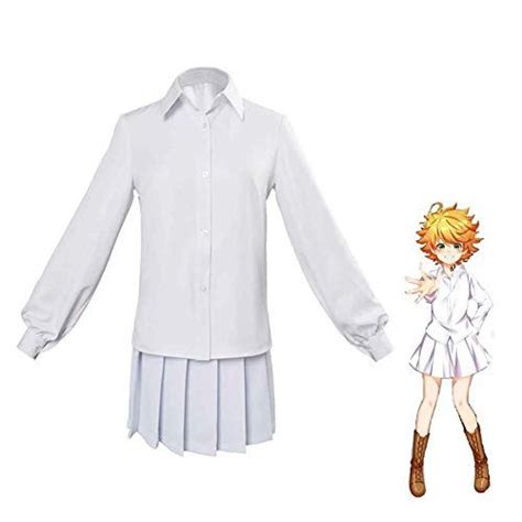 Zsto Emma Costumewhite Shirt Skirt Uniform Outfit For Anime The Promised Neverland Cosplay Zsto