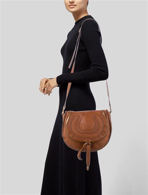 Chloé Marcie Leather Crossbody Bag Brown Crossbody Bags Handbags