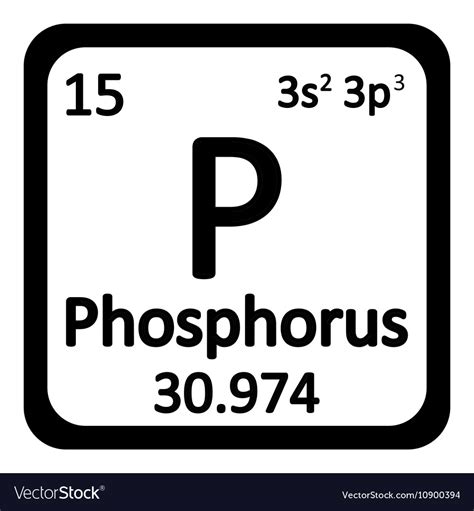 Periodic Table Element Phosphorus Icon Royalty Free Vector