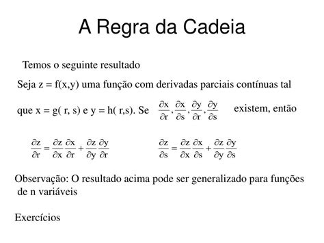 Regra Da Cadeia Derivada Parcial