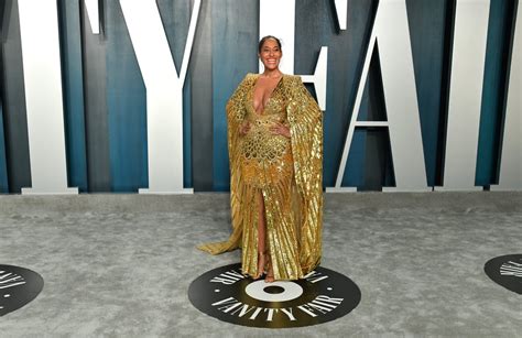 Tracee Ellis Ross Gold Dress Vanity Fair Oscars Party 2020 POPSUGAR