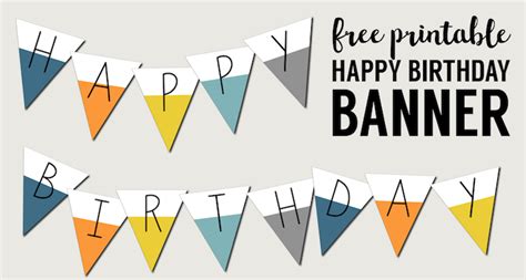 Free Printable Birthday Banner Ideas Paper Trail Design
