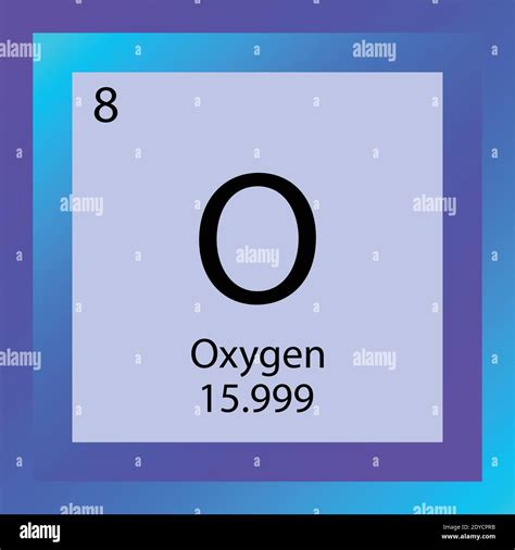 O Oxígeno Elemento Químico Tabla Periódica Ilustración Vectorial De