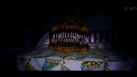Nightmare Fredbears Head On The Bed Five Nights At Freddys 4