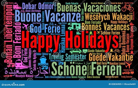 Happy Holidays In Different Languages Stock Illustration Illustration