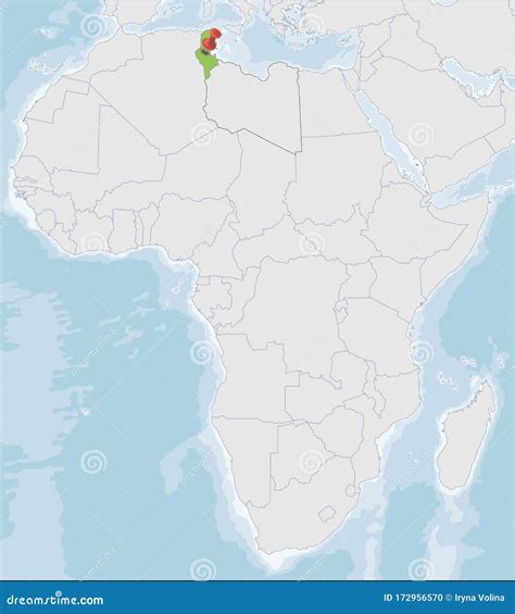 Republic Of Tunisia Location On Africa Map Stock Vector Illustration