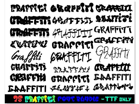 25 Graffiti Fonts Ttf Graffiti Font Bundle Graffiti Letters Urban