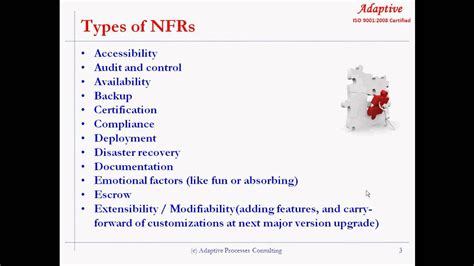 The functional requirements documents include a whole set of complete requirements for the application, which leaves no room for anyone whatsoever for the frd or functional requirements document is also solution independent. Non functional Requirements - YouTube