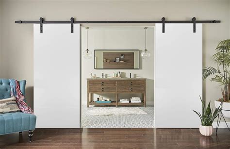 Sliding Double Barn Doors 72 X 80 Inches With Rails 13ft Planum 0010