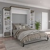 Orion Queen Murphy Bed with 2 Narrow Shelving Units (105W) | Bestar