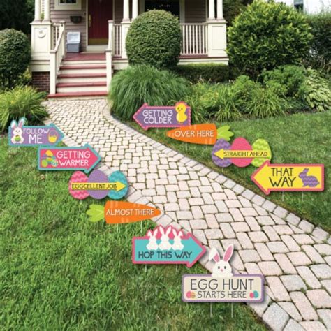 Big Dot Of Happiness Easter Egg Hunt Arrow Yard Signs Outdoor Easter