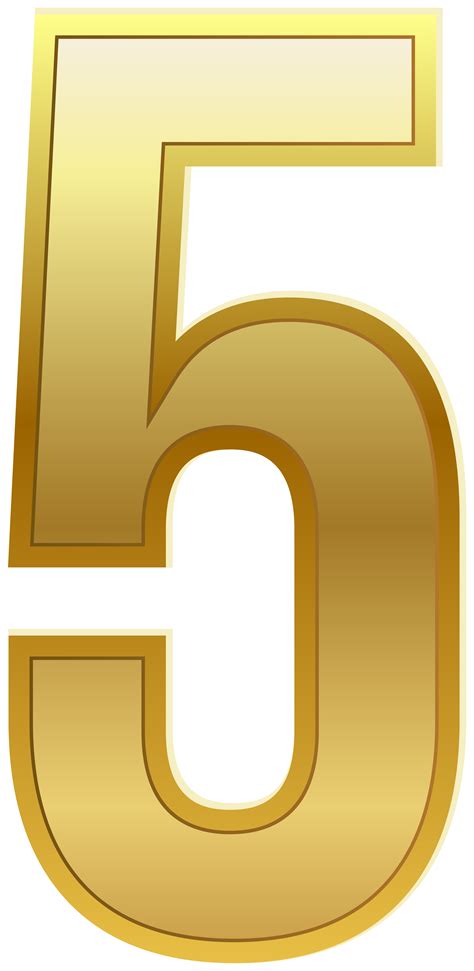 Number Five Gold Classic Png Clip Art Image Gallery Yopriceville