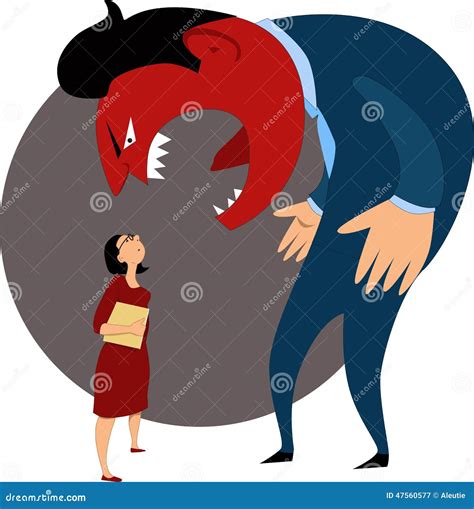 Verbal Aggression Against A Female Employee Stock Vector Image 47560577