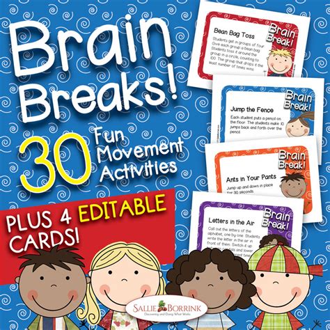 Brain Breaks Fun Movement Activities With Editable Cards A Quiet