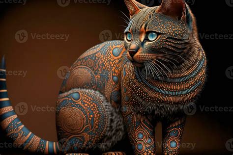 Australia Aborigen Gato Retrato Ilustración Generativo Ai 23968480 Foto