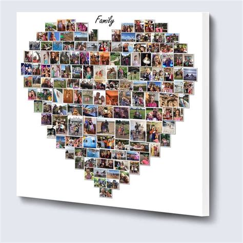 Amazing Personalised Heart Shape Photo Collage Box Framed Etsy