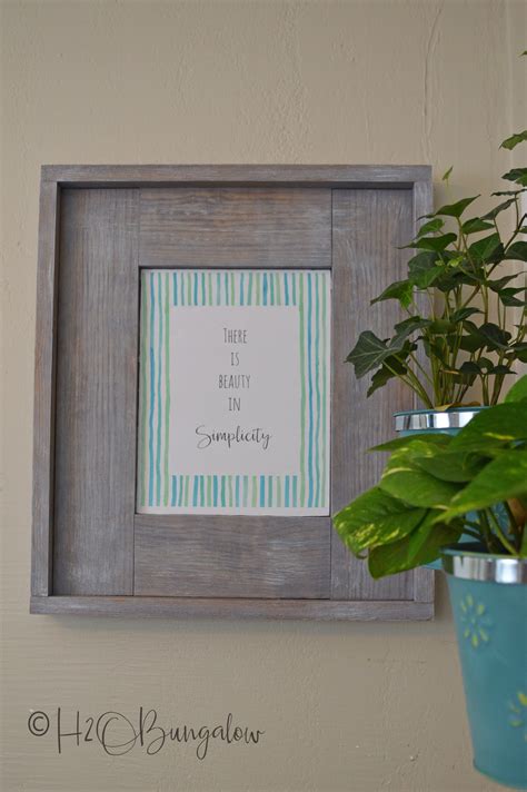 Easy Diy Rustic Picture Frame And More Printable Frames H2obungalow