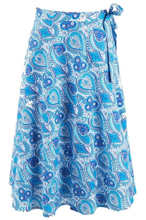 Rasaleela Beth Cotton Wrap Skirt Womens Knee Length Skirts At
