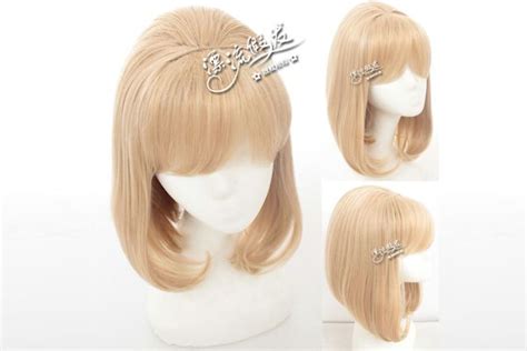Girl Anime Hairpiece With Bangs Involution Full Cosplay Short Wig