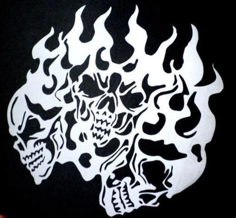 Free Stencil Templates Of Animals With Flames Skull Stencil