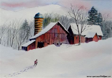 Watercolor Winter Snow Scenes At Getdrawings Free Download