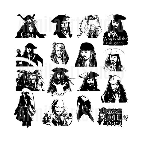 Jack Sparrow Svg Bundle Captain Jack Sparrow Pirates Of Etsy