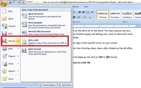 Guide To Convert Microsoft Word Document To Pdf