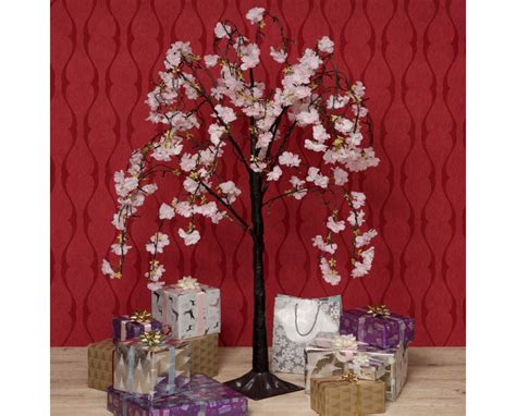 Led Cherry Blossom Twig Tree Pre Lit Light Wrealistic Flowers Pale