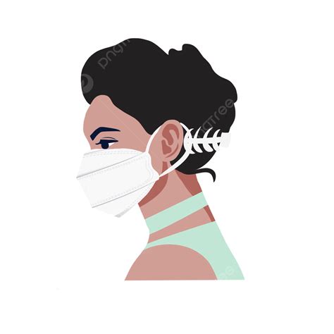 Person Wearing Mask Png Picture Person Wearing A Mask Realistic Flat Style Female Illustration