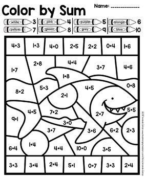 These printable 1st grade math worksheets help students master basic math skills. Color By Number: Summer Addition and Subtraction Practice ...
