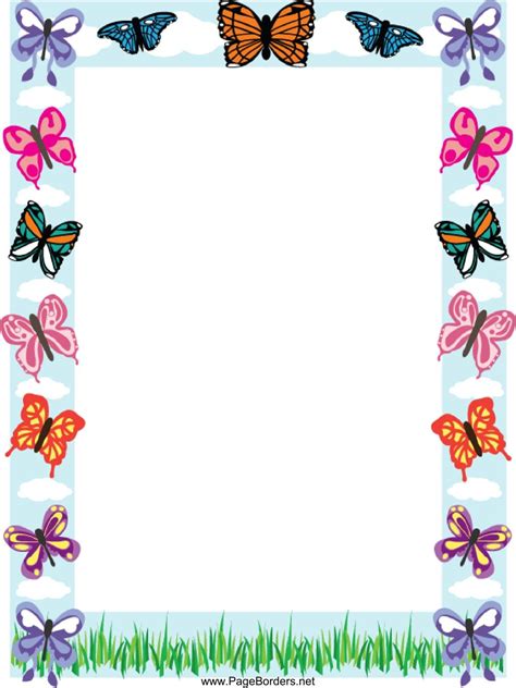 Folio Mariposas Clip Art Borders Floral Border Design Colorful