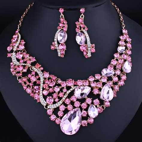 Luxurious Wedding Jewelry Full Crystal Rhinestone Statement Necklace