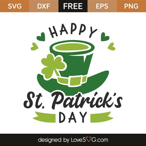 Free Happy St Patricks Day Svg Cut File