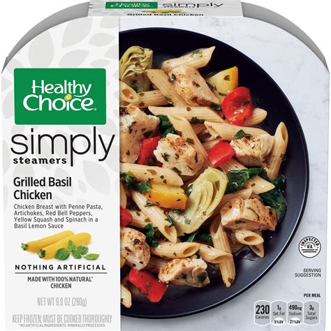 Healthy Choice Simply Steamers Frozen Dinner Grilled Basil Chicken 9