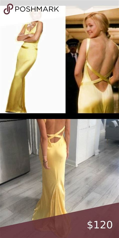 How to lose a guy in 10 days. 100% Silk Cache Yellow dress/gown Kate Hudson | Yellow dress, Backless evening gowns, Dresses