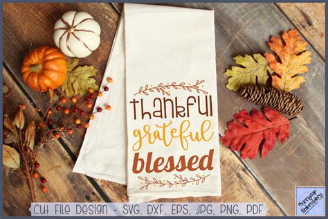 Thankful Grateful Blessed - SVG, Clipart and Printable (323056) | Cut 