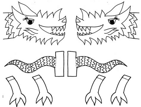 Free printable chinese dragon mask template. Chinese New Year crafts - fun activities for kids for a festive mood | Deavita