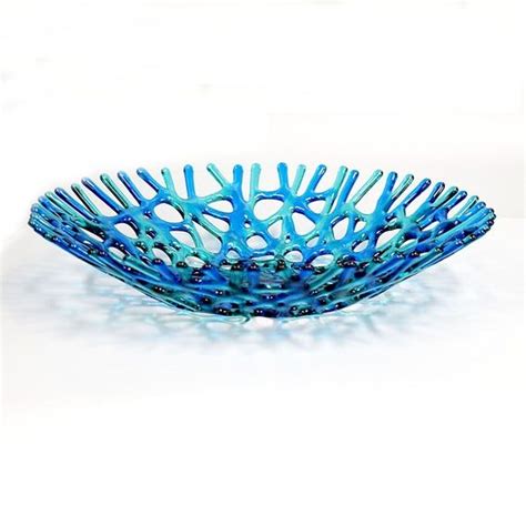 Fused Glass Art Sea Coral Bowl Ocean Life Tablescapes Etsy Fused Glass Art Glass Art Fused